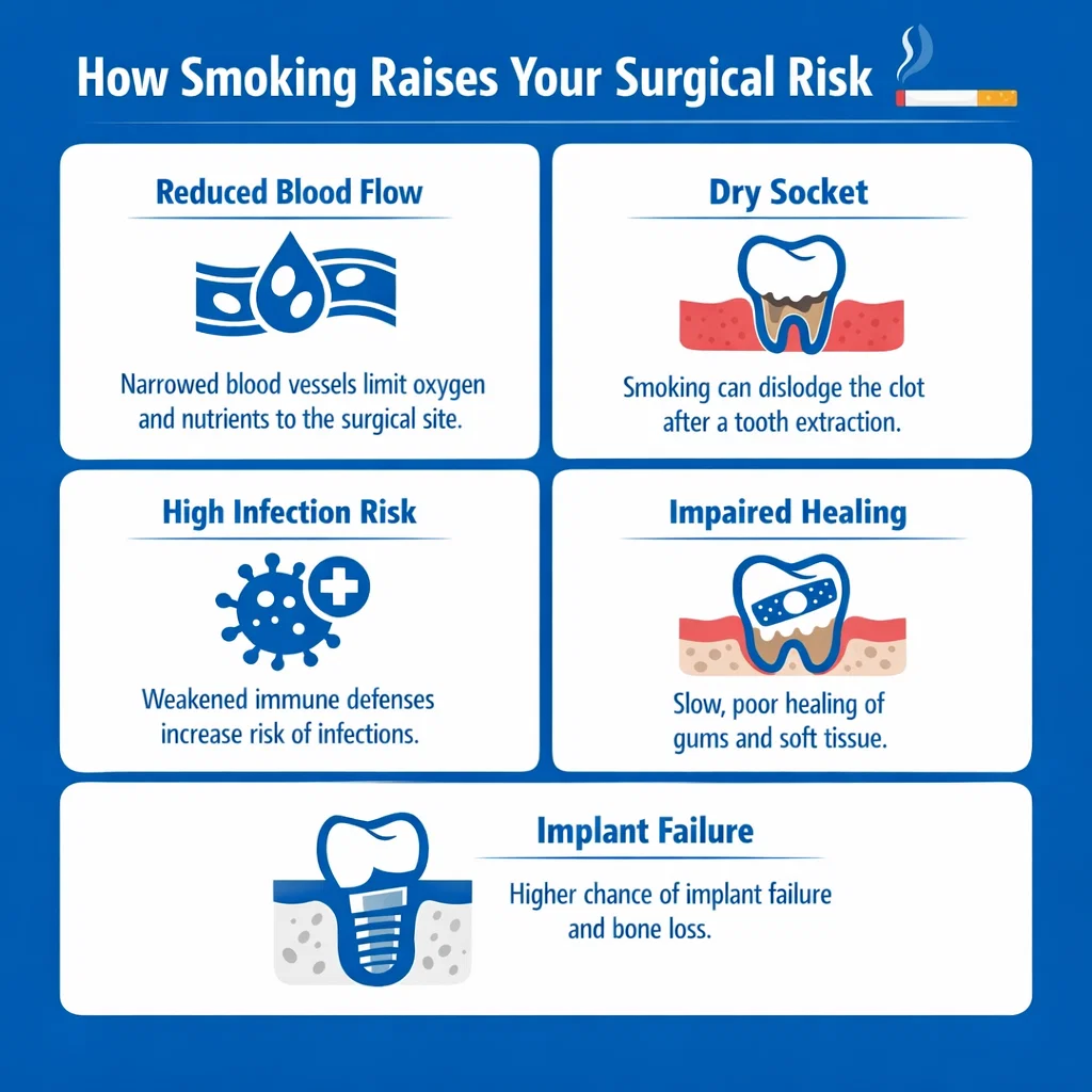 how smoking raises oral surgery risk
