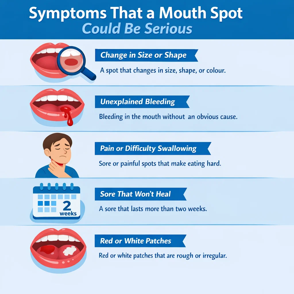 symptoms mouth spot could be serious