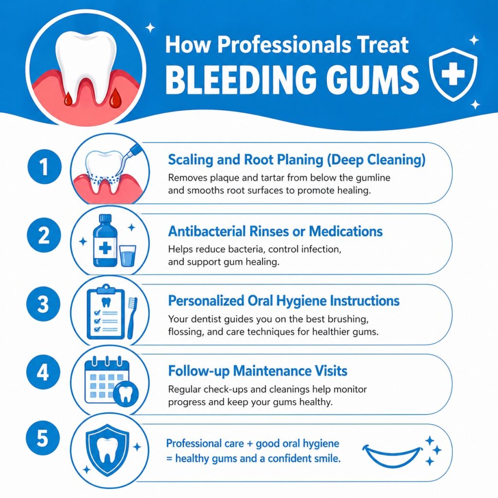 how professionals treat bleeding gums